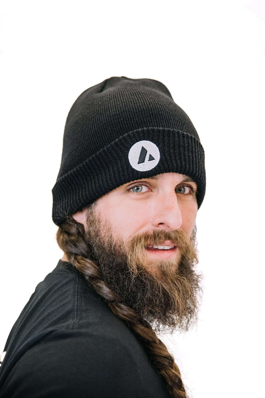Man wearing Avalanche Beanie (Black) side view